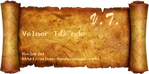 Velner Tünde névjegykártya